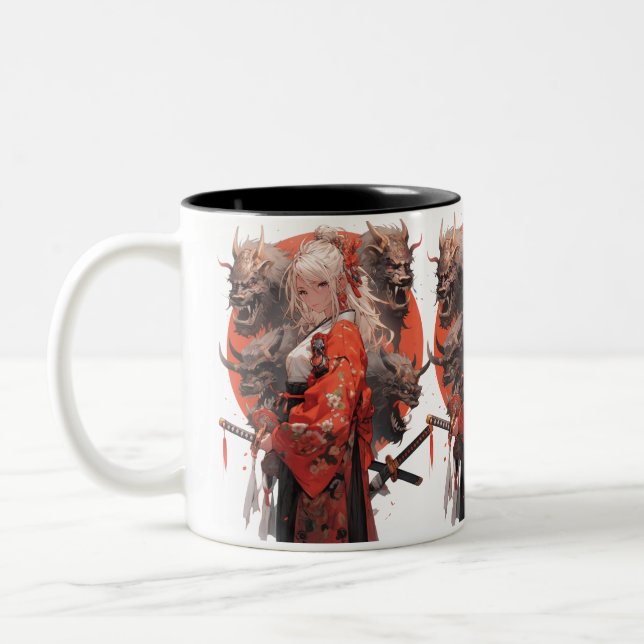 Tasse 2 Couleurs Samurai fille (Gauche)