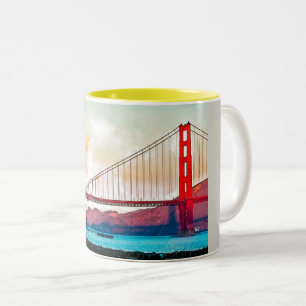 Tasse 2 Couleurs San Francisco golden gate bridge. Les Etats-Unis,