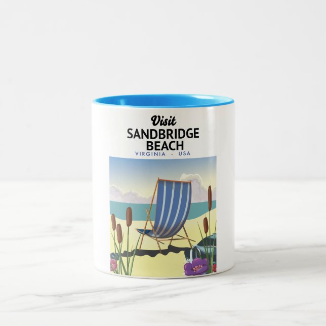 Tasse 2 Couleurs Sandbridge Beach Virginia USA, (Centre)