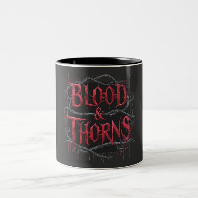 Tasse 2 Couleurs Sang et épines Conception gothique - Sombre et Edg (Centre)