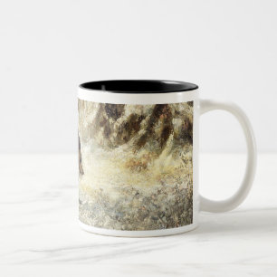 Tasse 2 Couleurs Sanglier dans la neige, signée comme Courbet