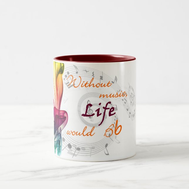Tasse 2 Couleurs Sans musique, la vie Bb (Centre)