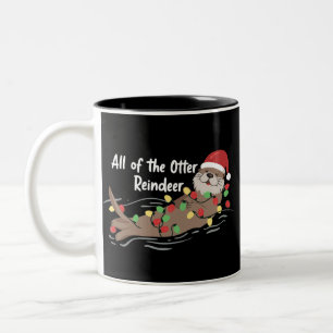 Tasse 2 Couleurs Santa Animal Noël Tous Les Reindeer De La Loutre A