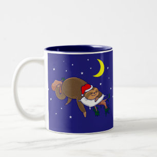 Tasse 2 Couleurs santa claus sloth noël