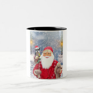 Tasse 2 Couleurs Santa Claus w Christmas Miniature Schnauzer Chien