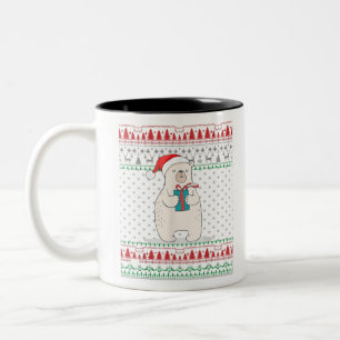 Tasse 2 Couleurs Santa Polar Bear Ugly Christmas Sweater Family Mat