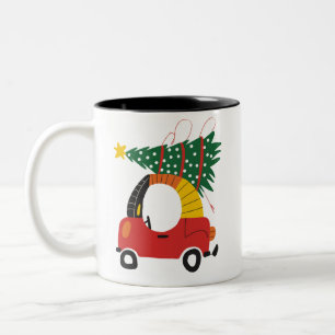 Tasse 2 Couleurs Sapin de Noël des filles Enfants drôle de camion d