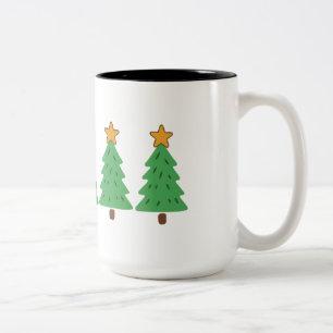 Tasse 2 Couleurs Sapin de Noël simple 