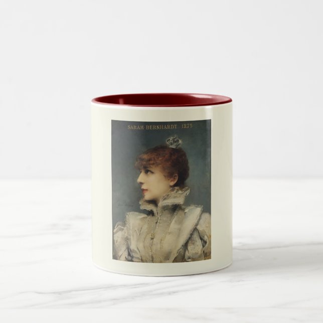 Tasse 2 Couleurs Sarah Bernhardt, Louise Abbéma Portrait (Centre)