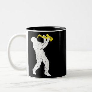 Tasse 2 Couleurs Sasquatch Lecteur Saxophone Saxophoniste Jazz Bras