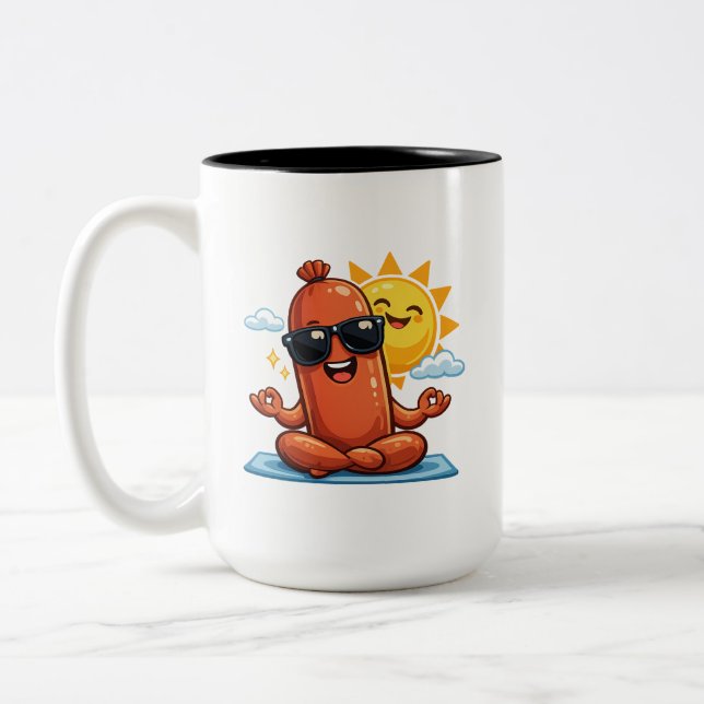 Tasse 2 Couleurs Saucisse de Yoga (Gauche)
