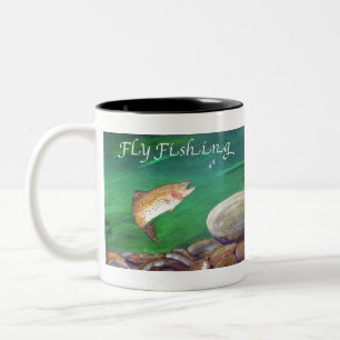 Tasse 2 Couleurs Saumon de truite de pêche à la mouche / Cadeau de