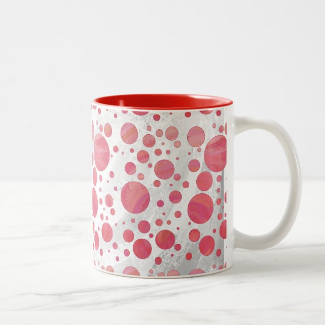 Tasse 2 Couleurs Saumon rose  point Motif (Droit)