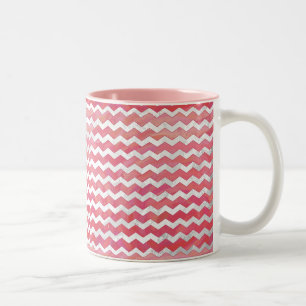 Tasse 2 Couleurs Saumon Swirl Chevron Motif