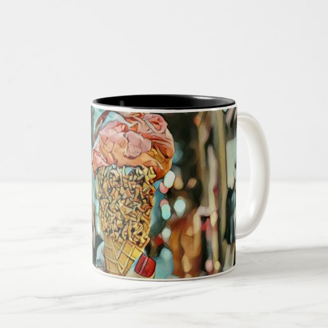 Tasse 2 Couleurs Saupoudrer de crème glacée (Devant droit)