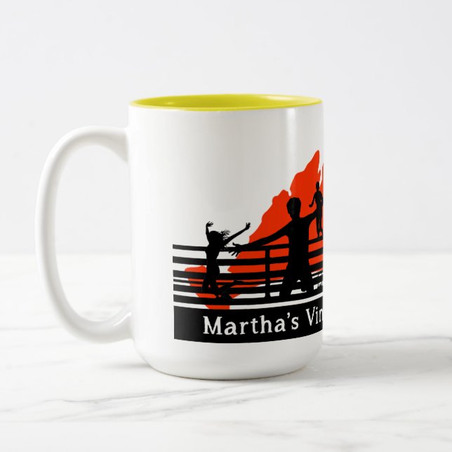 Tasse 2 Couleurs Saut 15oz de pont de mâchoires de Martha's (Gauche)