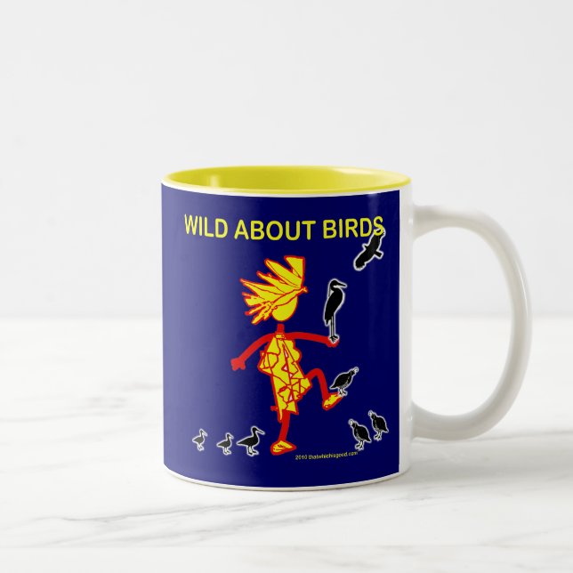 Tasse 2 Couleurs Sauvage au sujet des conceptions d'oiseaux (Droit)