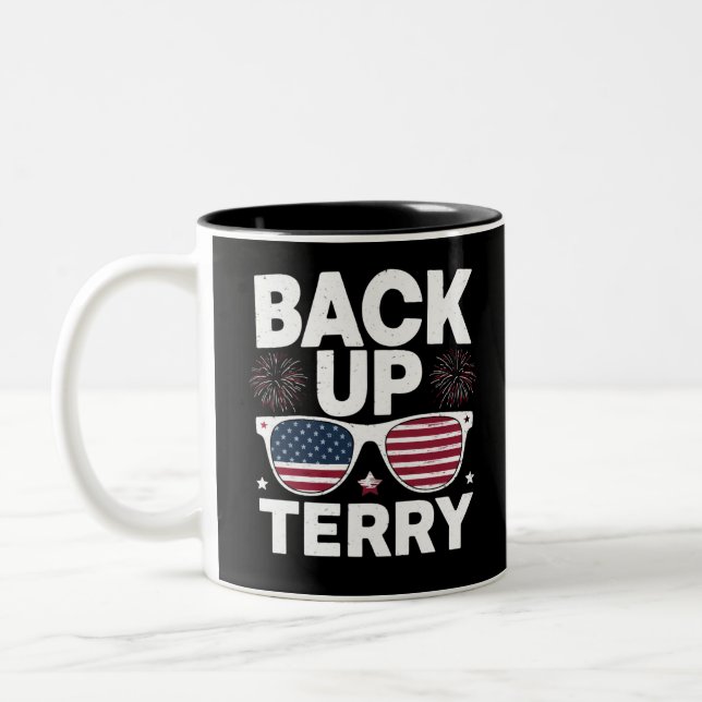 Tasse 2 Couleurs Sauvegarder Terry Funny 4 juillet Feu Patriotique (Gauche)