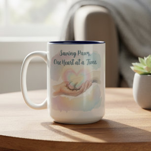 Tasse 2 Couleurs Sauver les Pattes Un Cœur Aquarelle Sincère