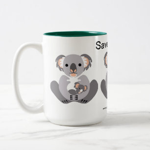 Tasse 2 Couleurs Sauvez KOALAS -Animaux en voie de disparition -Fau