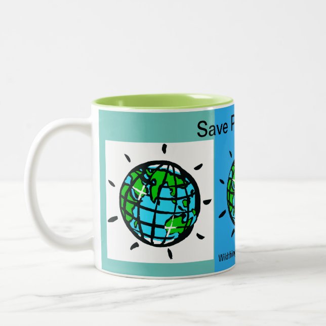 Tasse 2 Couleurs Sauvez la planète Terre - Changement climatique -  (Gauche)