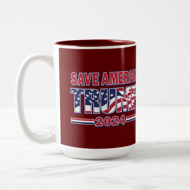 Tasse 2 Couleurs Sauvez l'Amérique Trump 2024 (Gauche)