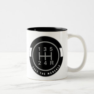 Tasse 2 Couleurs Sauvez Les Manuels Enthousiaste de voiture à boite