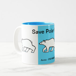 Tasse 2 Couleurs Sauvez les OURS polaires - Animaux en danger - Ble