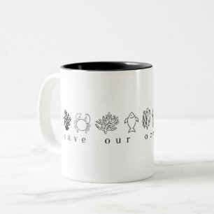 Tasse 2 Couleurs Sauvez notre boue océanique : Crabe de poisson, mé