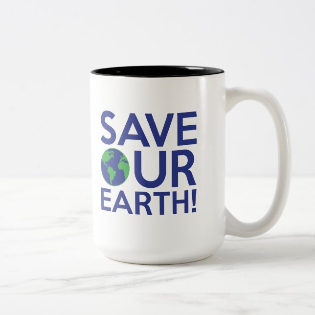 Tasse 2 Couleurs Sauvez notre Terre (Droit)