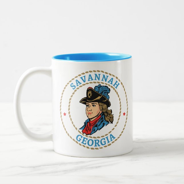 Tasse 2 Couleurs Savannah Georgia Colonial (Gauche)