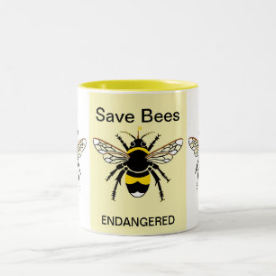Tasse 2 Couleurs Save BEES - Wildlife Warrior - Jaune