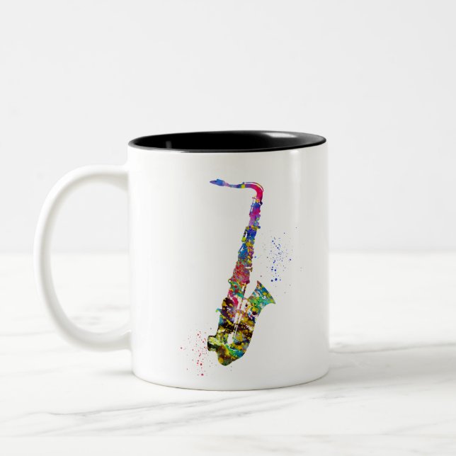 Tasse 2 Couleurs Saxophone (Gauche)
