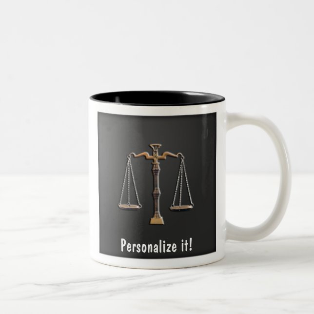 Tasse 2 Couleurs Scales of Justice on Ebony - PERSONNALISEZ IT! (Droit)