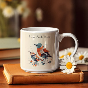 Tasse 2 Couleurs Scandi Aviary Duet, personnalisé