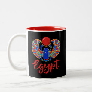 Tasse 2 Couleurs Scarab Égyptien Avec Le Mot Egypte
