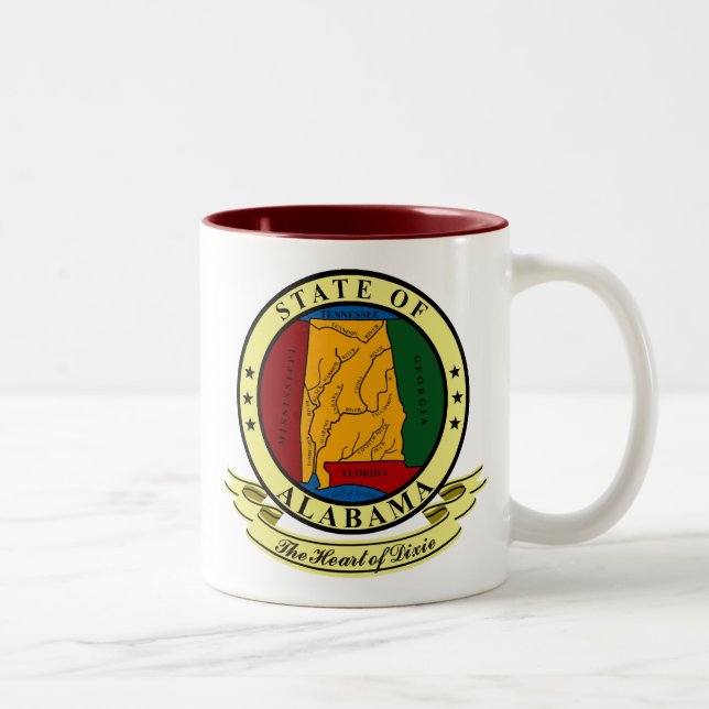 Tasse 2 Couleurs Sceau de l'Alabama (Droit)