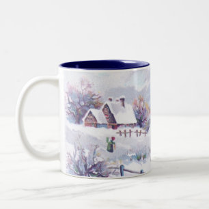 Tasse 2 Couleurs Scène avec du charme d'hiver