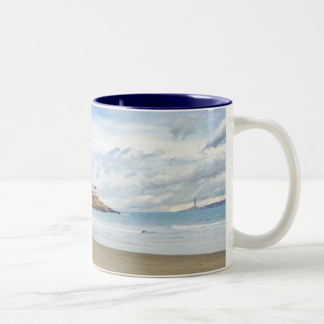 Tasse 2 Couleurs Scène côtière de la Nouvelle Angleterre (Droit)