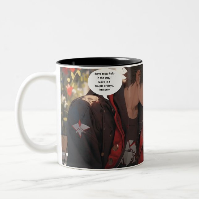 Tasse 2 Couleurs Scène de l'Anime "juste me tenir" (Gauche)