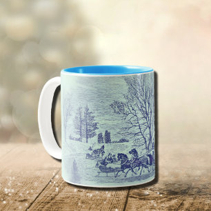 Tasse 2 Couleurs Scène d'hiver victorienne
