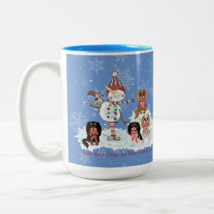 Tasse 2 Couleurs Scène hivernale Cavalier King Charles Spaniel