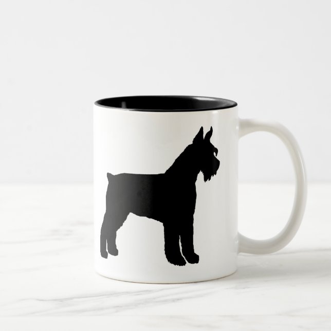 Tasse 2 Couleurs Schnauzer géant (noir) (Droit)