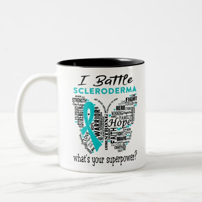 Tasse 2 Couleurs Scleroderma Awareness Month Ribbon (Gauche)