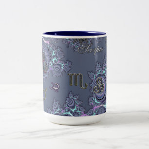 Tasse 2 Couleurs Scorpion bleu-foncé de signe de zodiaque mystique