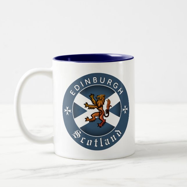 Tasse 2 Couleurs Scotland Coffee Mug, Edimbourg, Drapeau écossais (Gauche)