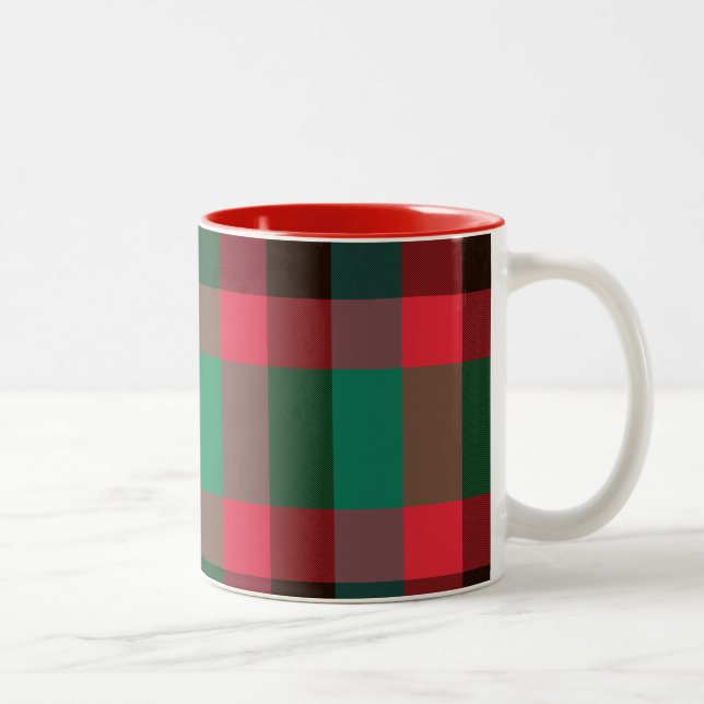Tasse 2 Couleurs Scottish Royal À damiers Tartan Plaid avec texte (Droit)
