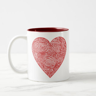 Tasse 2 Couleurs Scribblprint Heart