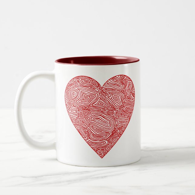 Tasse 2 Couleurs Scribblprint Heart (Gauche)