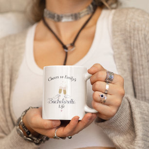 Tasse 2 Couleurs Script minimaliste moderne Bachelorette Nom person